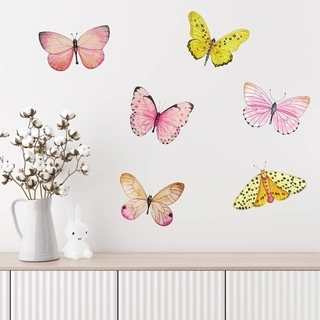Akvarel wallsticker ark med sommerfugle