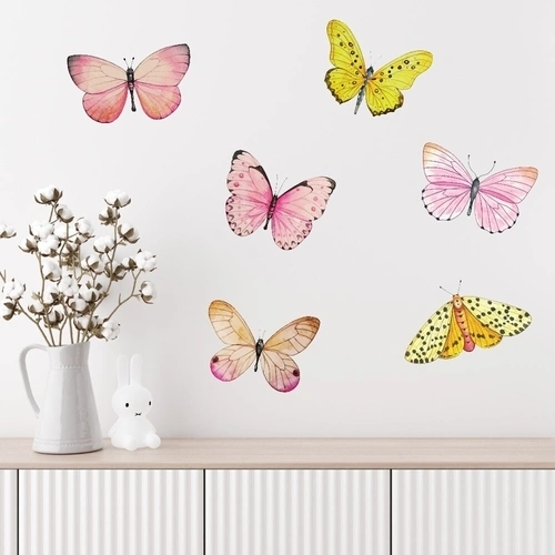 Smukkeste Akvarel sommerfugle som wallstickers