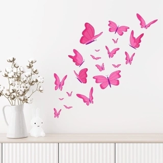 Sommerfugle walllstickers i pink