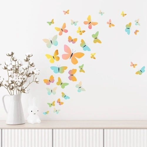 Smukke elegante wallstickers sommerfugle i flere nuancer
