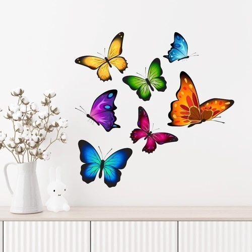 Unikke, Smukke og meget farverige sommerfugle wallstickers