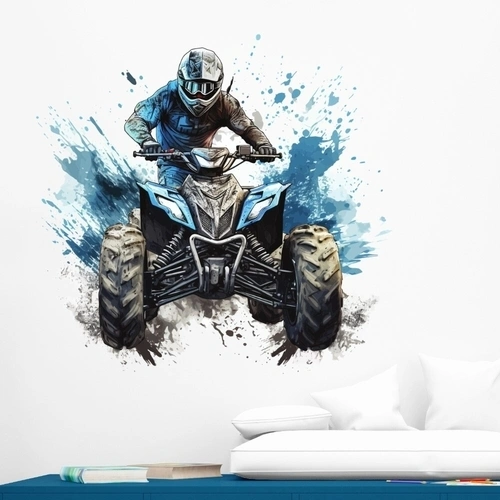 Sej wallsticker med en fire-hjulet motocross maskine
