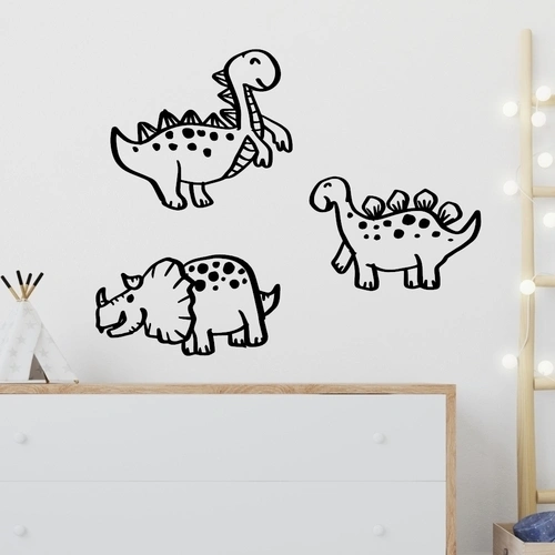 Håndtegnede illustrationer sæt af dinosaur wallstickers