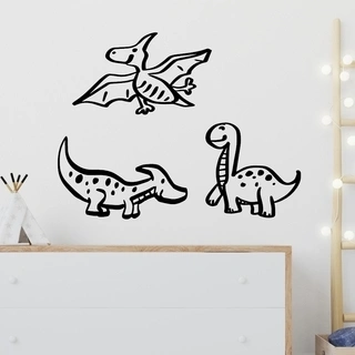 Håndtegnede 3 Dinosaur - Wallstickers