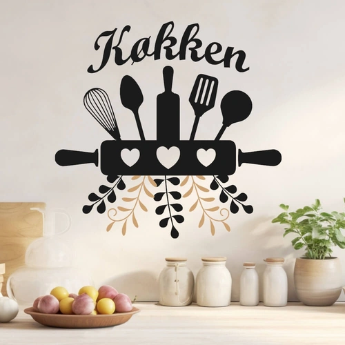 Flot monogram til køkkenet med teksten køkken