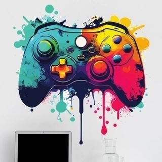 Controller i farver - Wallsticker 