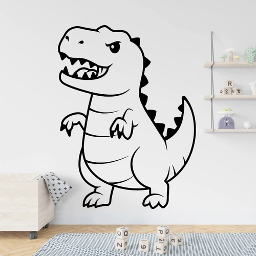 sur men også sød dinosaur som wallsticker til børneværelser