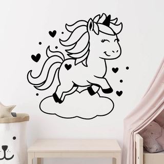 Enhjørning på sky - wallsticker 