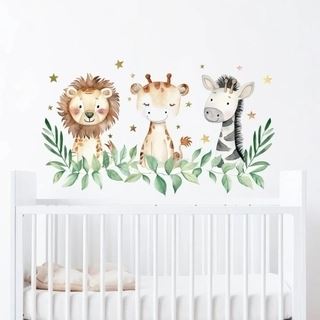 Safaridyrs akvarelillustration wallsticker