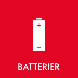 Affaldspiktogram selvklæb, Batterier