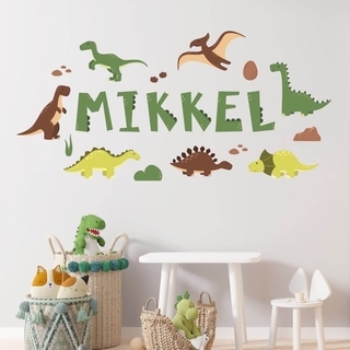 Wallsticker - Dinosaurer / Personligt navn