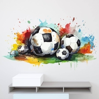 Fodbold Illustration akvarel Wallsticker