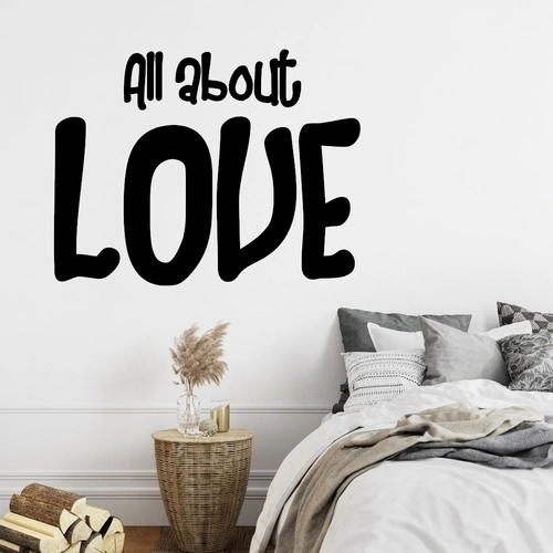 wallstickers med tekst all about love