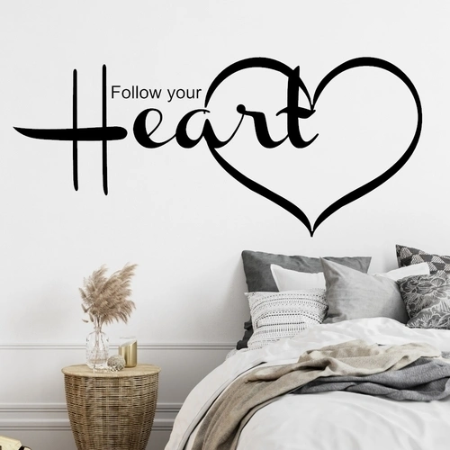 wallstickers med tekst follow your heart