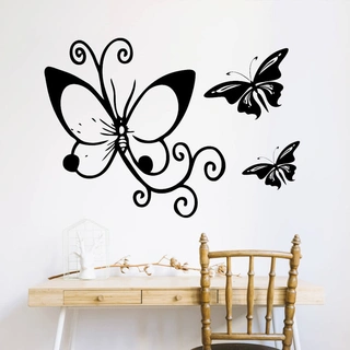 3 smukke sommerfugle - wallstickers