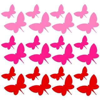 Sommerfugle multicolor - Wallstickers i pink rød og lyserød