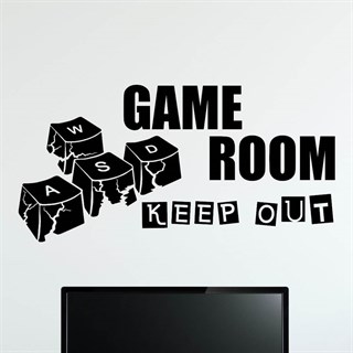 Wallstickers med teksten Game room Keep out