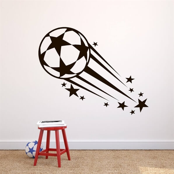 En Fodbold som linger et stjerneskud Wallstickers