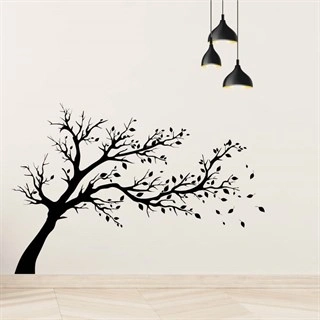 Træ med flyvende blade - wallsticker