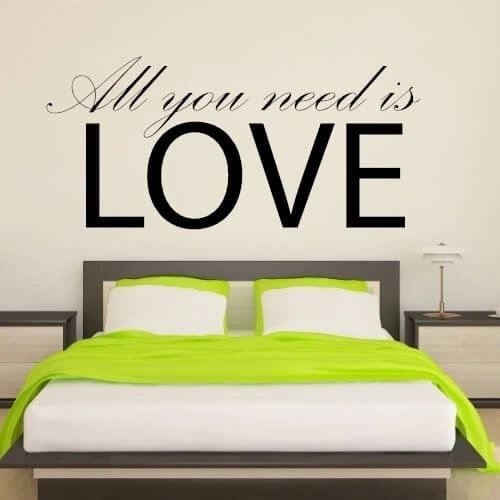 Wallsticker med tekst all you need