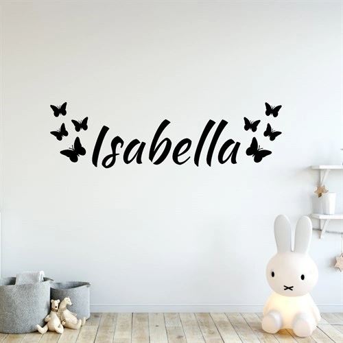 navne tekst med sommerfugle - wallstickers med navn