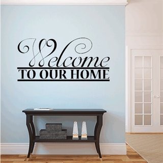 Wallstickers med tekst welcome to our home
